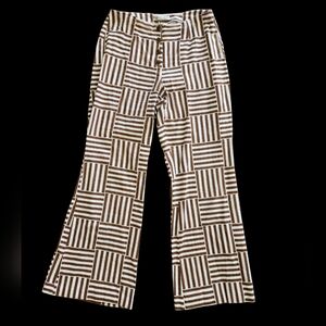 Versona Brown and White Wide Leg Pants